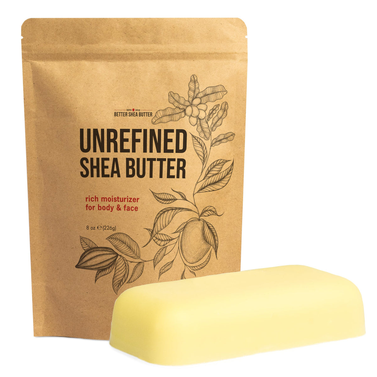 Better Shea Butter front block showing solid natural texture and moisturizing benefit