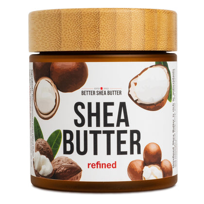 Better Shea Butter front jar view showing pure unscented packaging and travel-friendly size