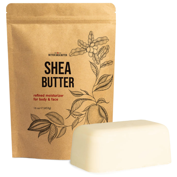 Better Shea Butter front packaging white bar showing brand and pure unscented benefit