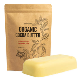 Better Shea Butter front pouch showing organic cocoa butter and resealable packaging benefit