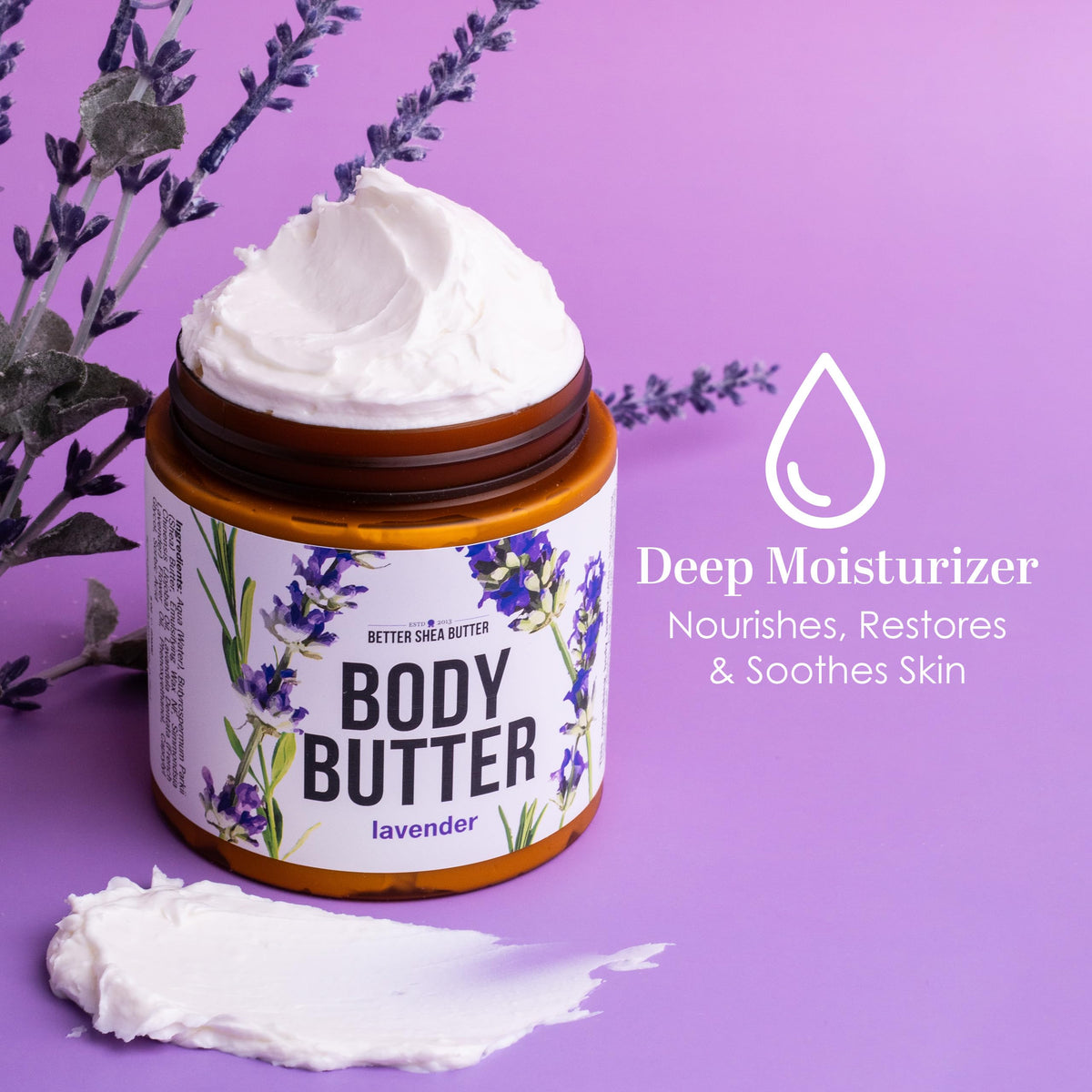 Better Shea Butter in gift box presentation ideal as a lavender gift for women