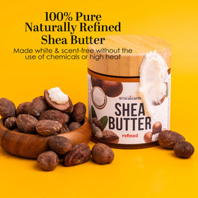 Better Shea Butter being warmed between hands demonstrating quick absorption and hydration