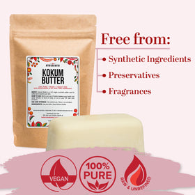 Better Shea Butter kokum butter next to kitchen scale illustrating accurate 1 lb portioning