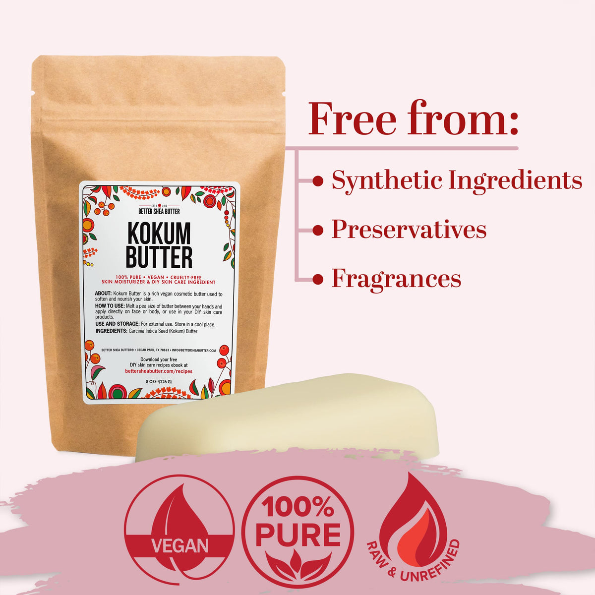 Better Shea Butter kokum in glass bowl ready for mixing into DIY formulations