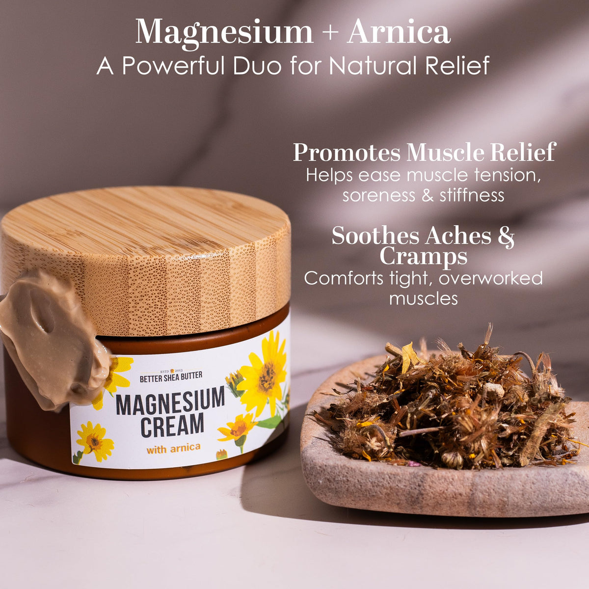 Better Shea Butter label and ingredients list highlighting magnesium and butters