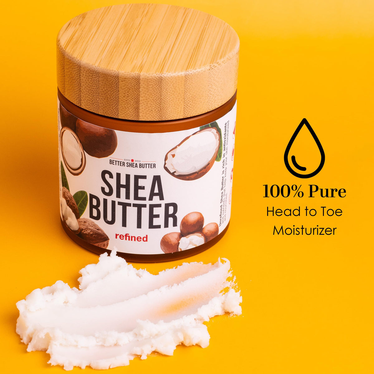 Better Shea Butter label detail showing ingredient clarity and fragrance-free benefit
