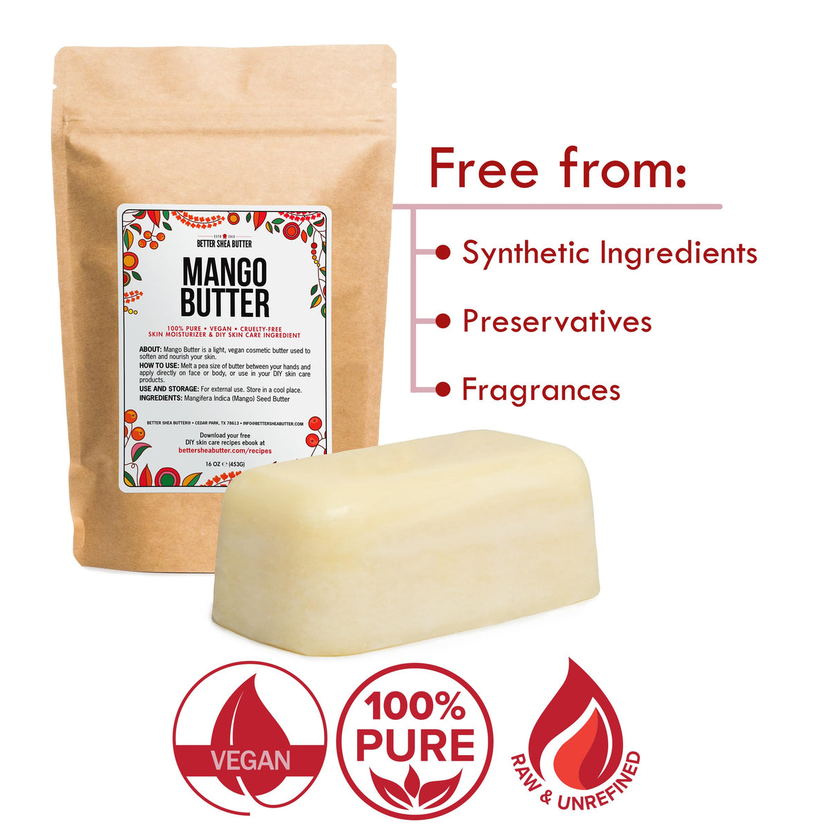 Better Shea Butter block with DIY ingredients showing recipe versatility