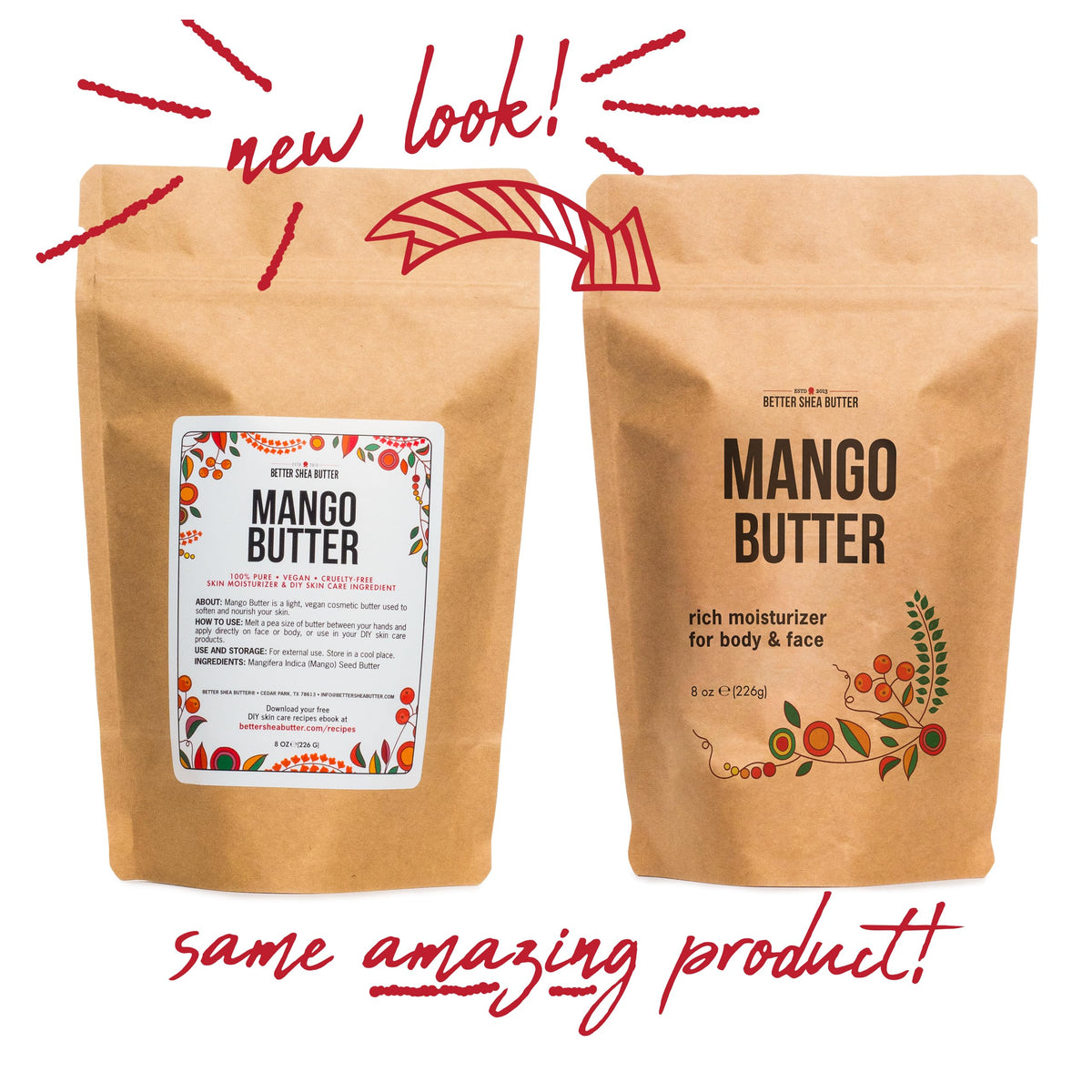 Better Shea Butter whipped mango body butter in jar, airy finish and moisturizing benefit