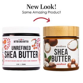 Better Shea Butter 8 oz jar next to a hand for size and portion clarity