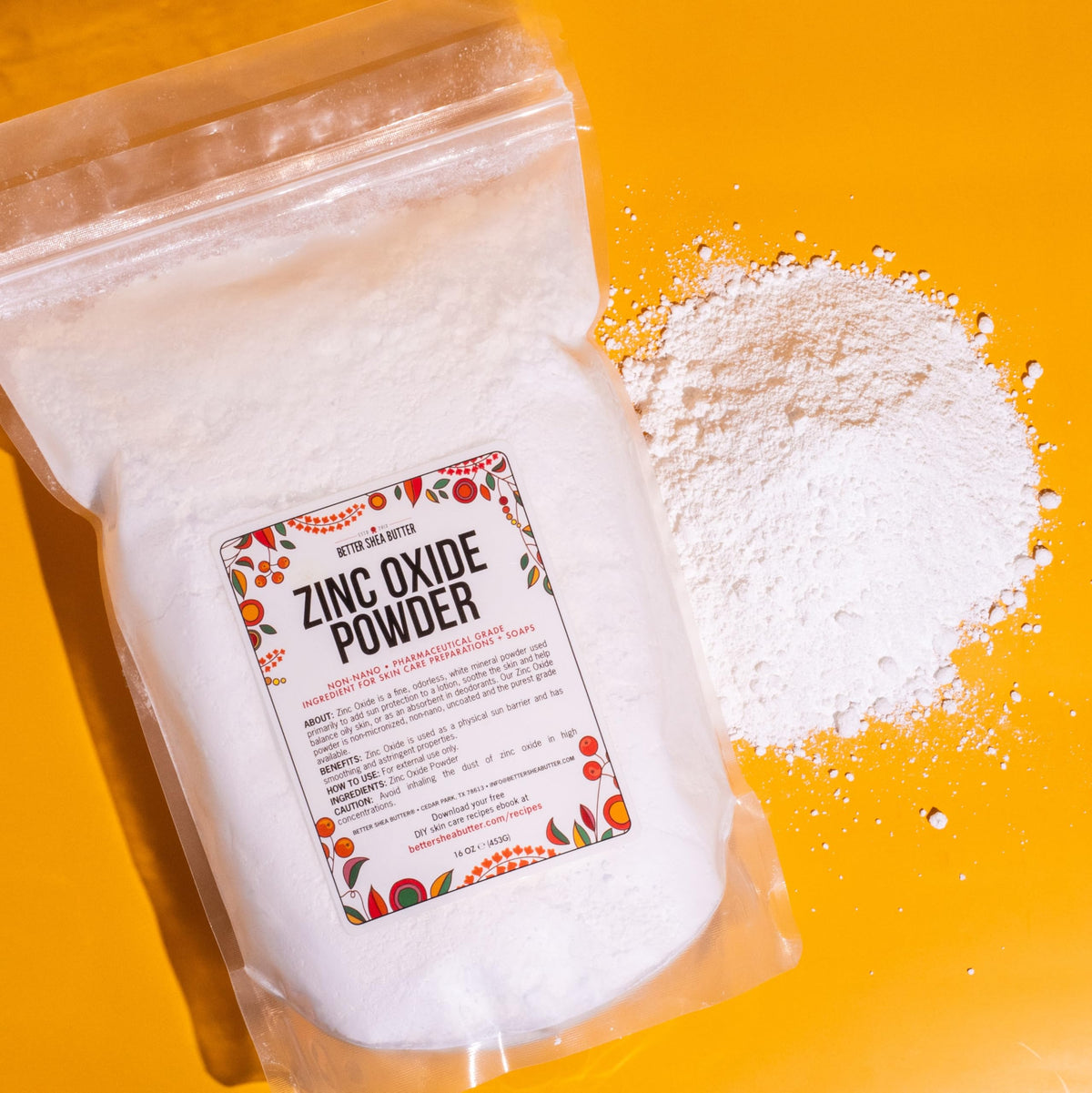 Better Shea Butter open bowl of white powder highlighting purity benefits