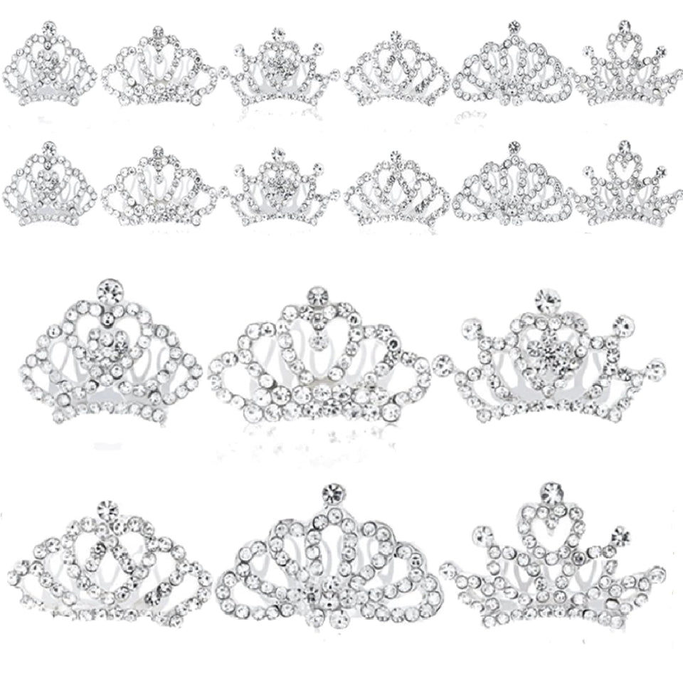 Beupy front packaging showing 18-piece silver tiara set and gift-ready appeal