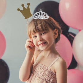 Beupy on child at birthday demonstrating festive look and photogenic shimmer