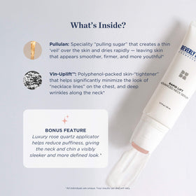 Beverly Hills MD applied to neck with roller for immediate smoothing