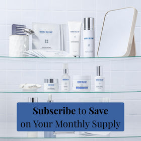 Beverly Hills MD on bathroom vanity presenting everyday skincare integration