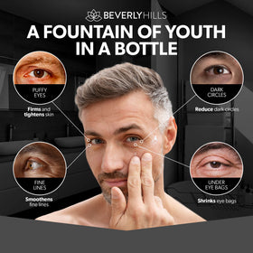 Beverly Hills serum texture close-up highlighting fast-absorbing formula