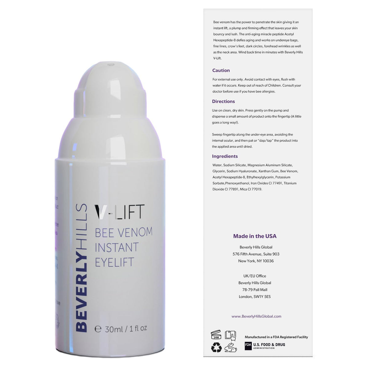 BEVERLY HILLS lifestyle image of man using serum for reduced puffiness