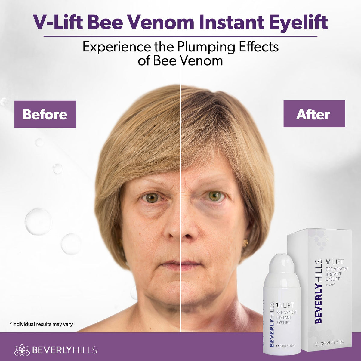 BEVERLY HILLS pump dispensing serum for controlled, mess-free use