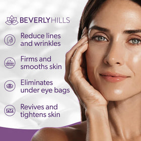 BEVERLY HILLS 30mL bottle beside ruler showing compact 120-day supply benefit