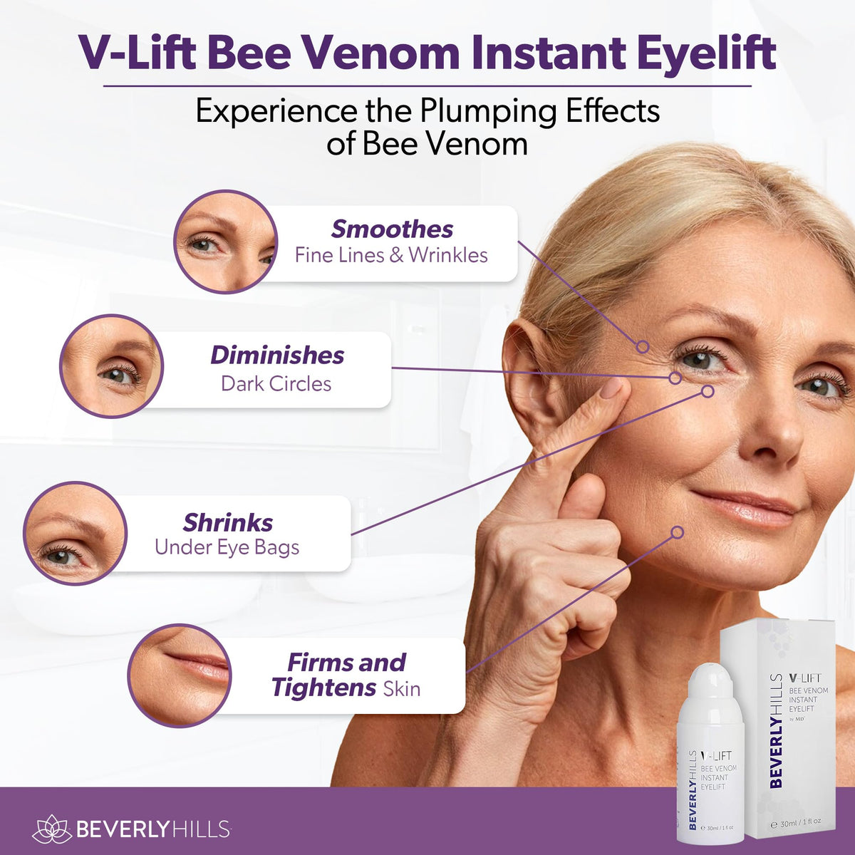 BEVERLY HILLS close-up of serum texture showing lightweight absorption benefit