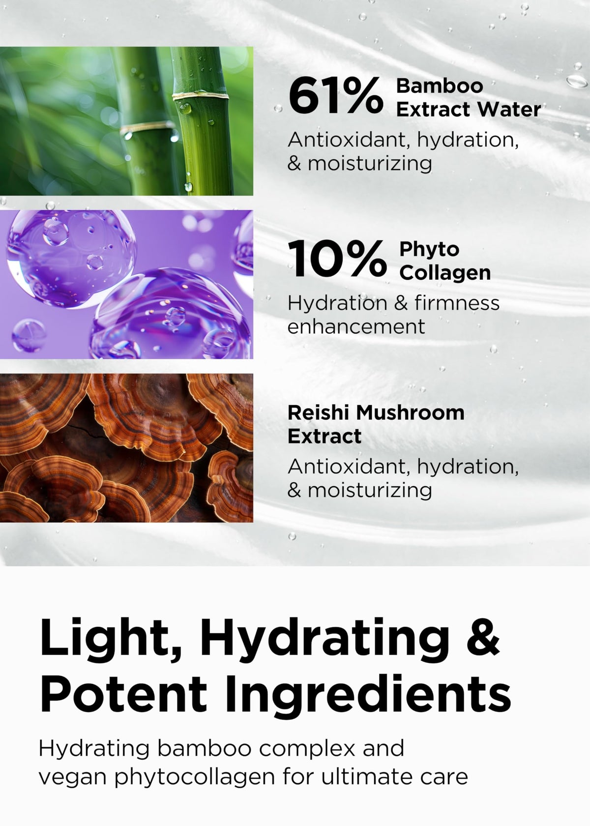 BE+WANTS serum texture on fingertip highlighting lightweight hydrating formula and absorbency