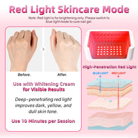 BEYEHO lamp curing toenails demonstrating spacious design for feet and comfortable use