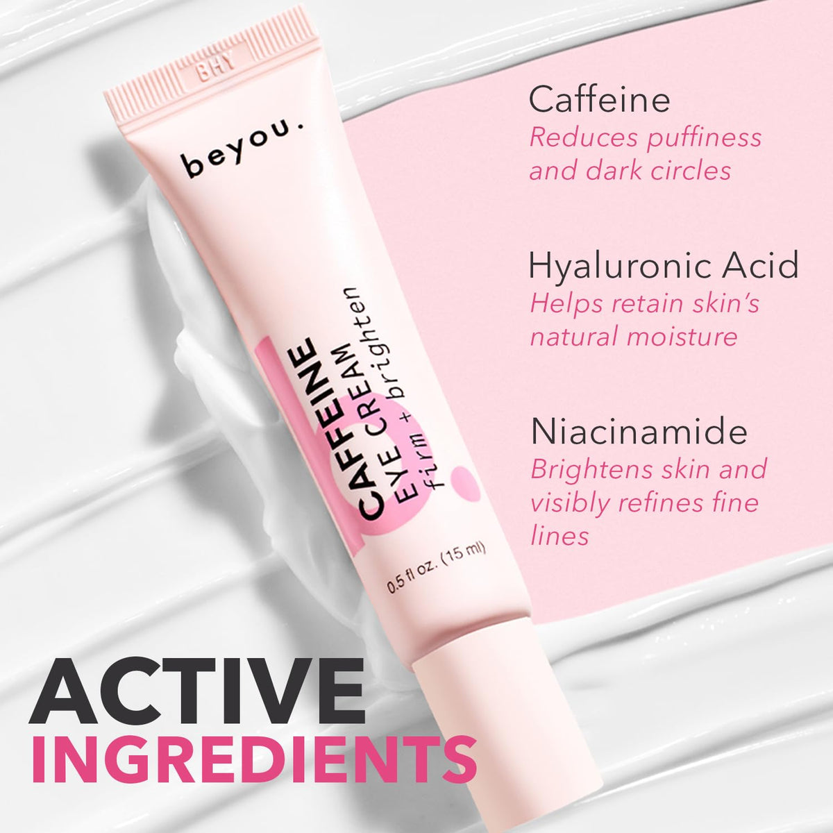 Beyou open jar texture close-up, shows lightweight cream and smooth absorbency benefit