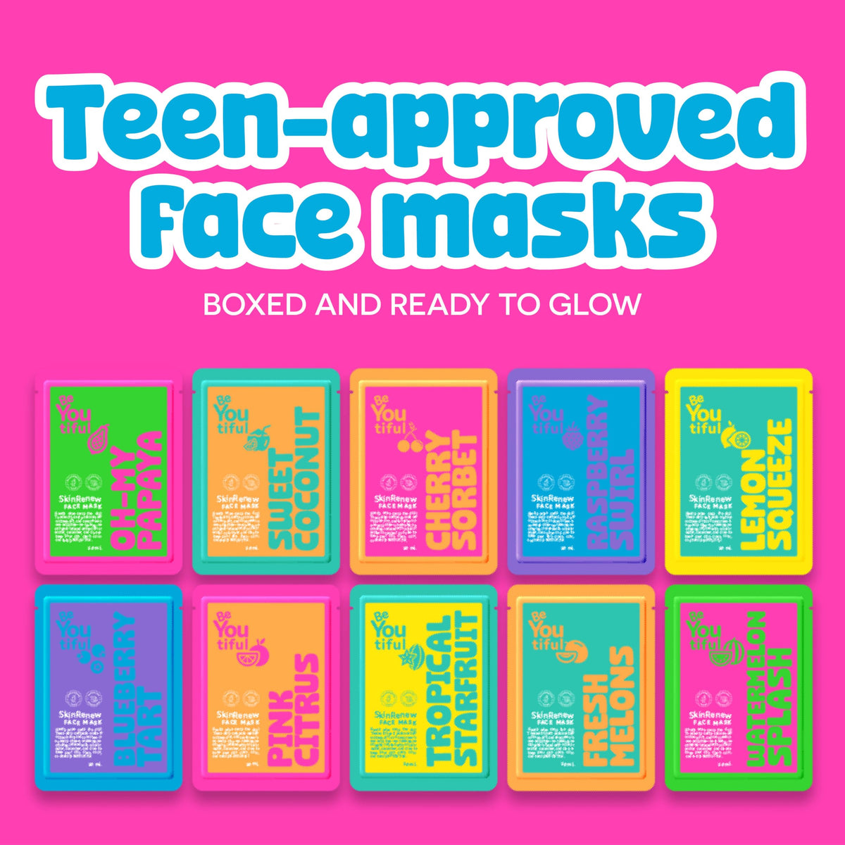 BeYoutiful individually wrapped sachet displaying ingredient icons and freshness