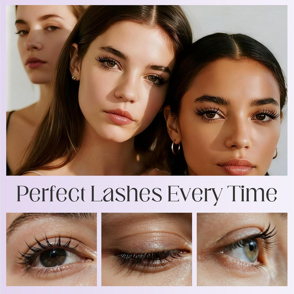 BFQ applying mascara to lashes demonstrating lift and length benefit