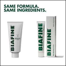BIAFINE label close-up listing key ingredients and barrier-support benefits