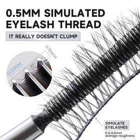 Model applying Biewals mascara demonstrating lifted, separated lashes for wide-eyed effect