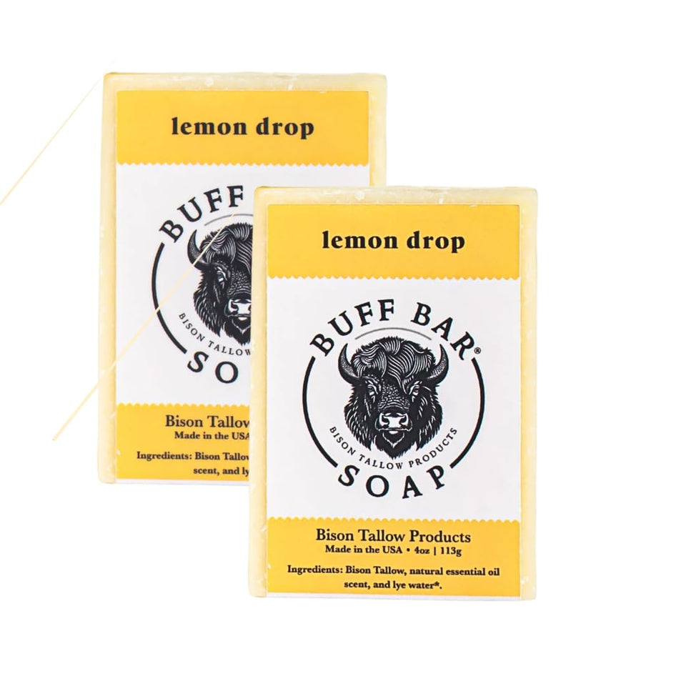 Big Crazy Buffalo front packaging showing Lemon Drop two-pack and natural benefits