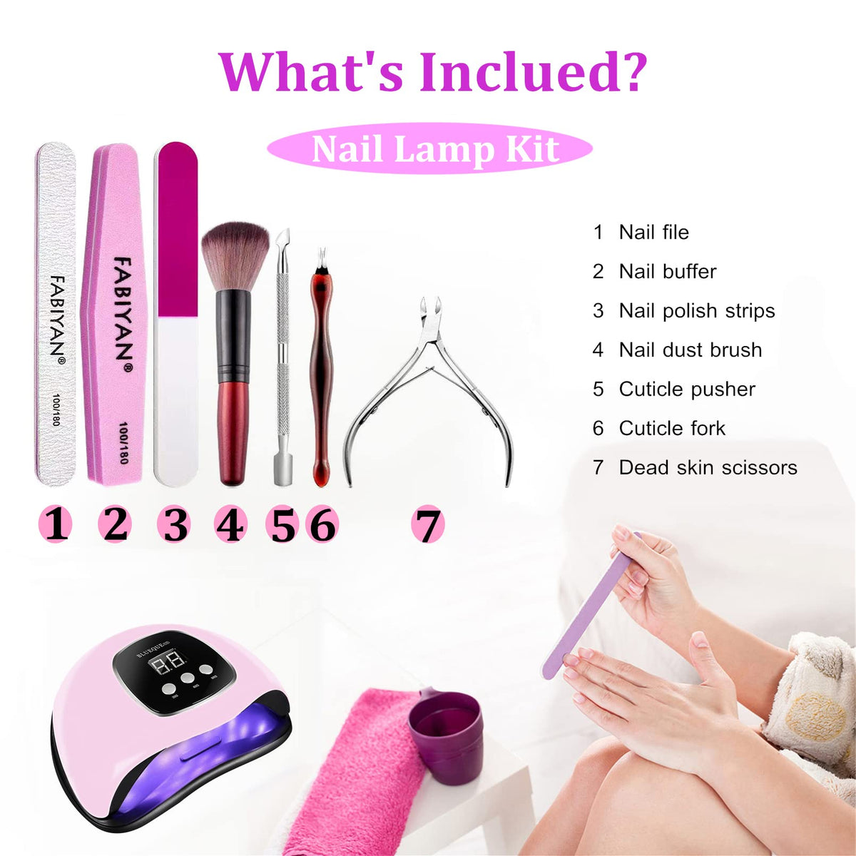 BIGBEAR manicure kit arranged with tools ready for at-home use
