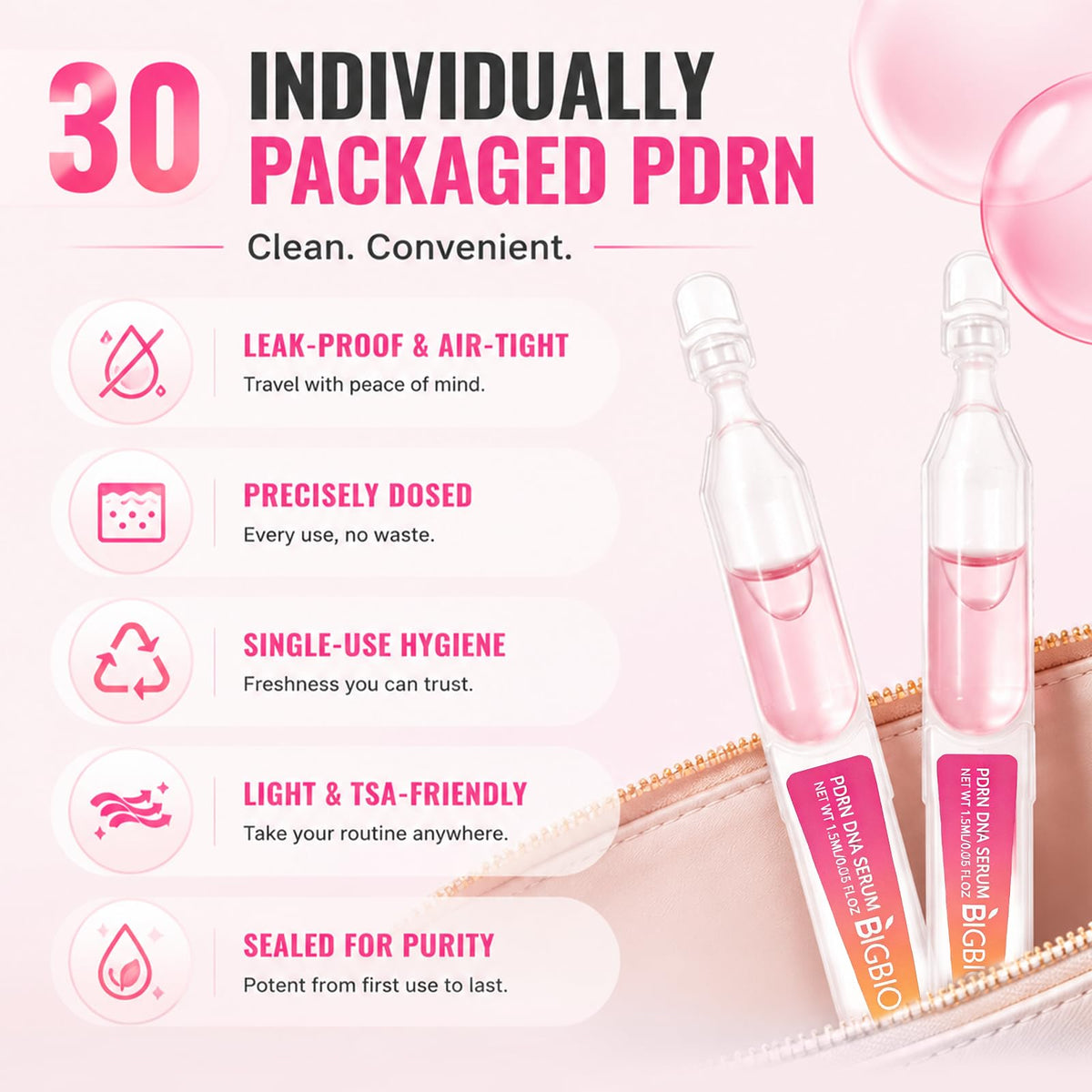 BIGBIO ingredient label featuring PDRN collagen and antioxidants