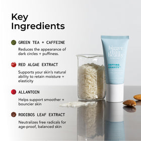 Bigger Than Beauty applying cream under eye demonstrating gentle smoothing benefit