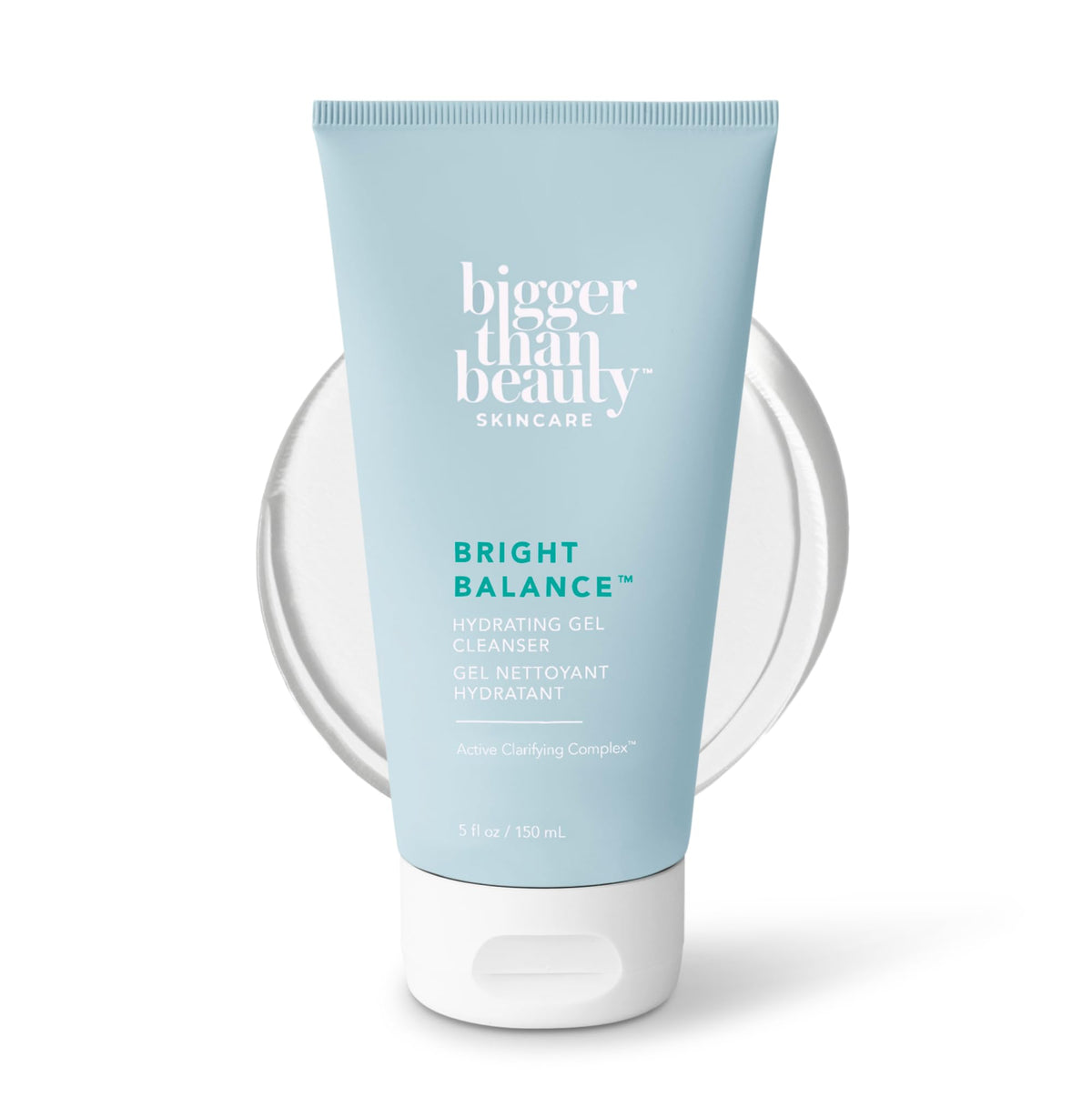 Bigger Than Beauty front packaging showing hydrating gel cleanser benefits