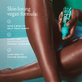Billie product label and ingredients list emphasizing gentle, effective formula