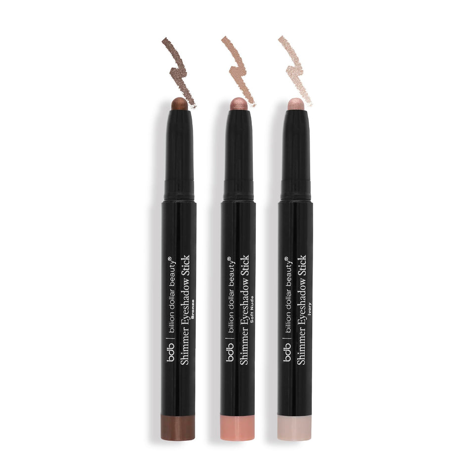 Billion Dollar Beauty front packaging showing trio sticks and shade labels for quick selection