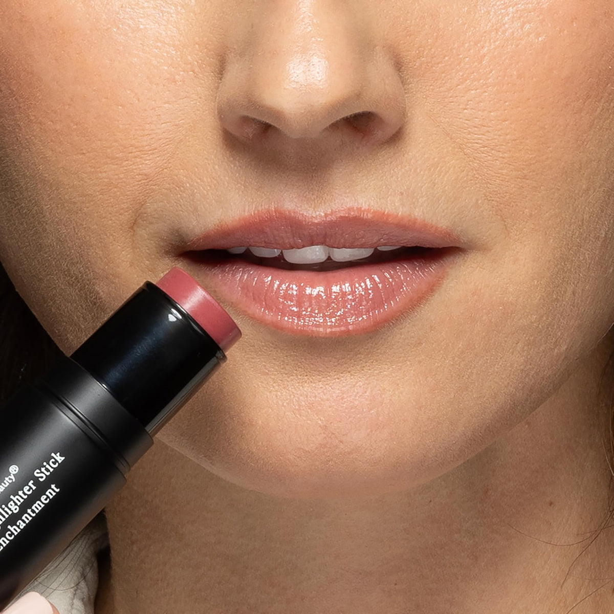 billion dollar brows on model showing cheek and lip glow for natural radiance benefit