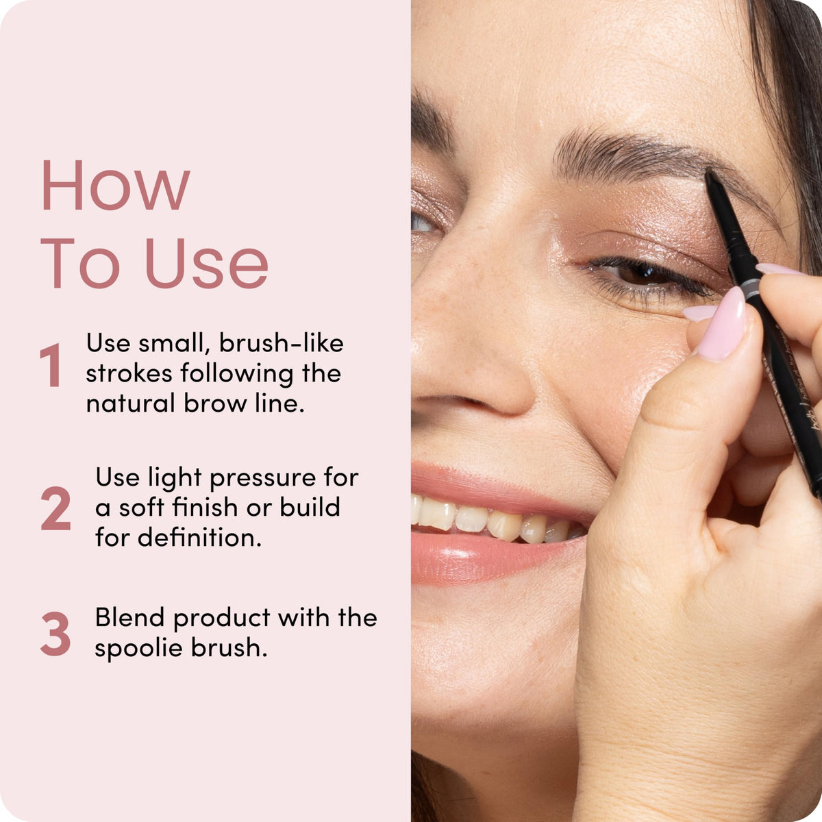 billion dollar brows pencil with brow gel in lifestyle setting for polished everyday look