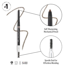 billion dollar brows spoolie detail showing firm brush to blend and groom brows evenly