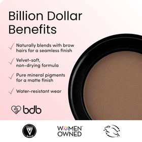 billion dollar brows application with angled brush showing precise placement and feathered strokes