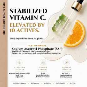 Billionaire Beauty Labs hyaluronic acid ingredient close-up showing deep hydration benefit
