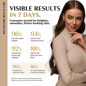 Billionaire Beauty Labs Vitamin C ingredient display highlighting antioxidant brightening benefit