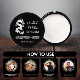Billy Jealousy applying product to hands demonstrating control and quick absorption benefit