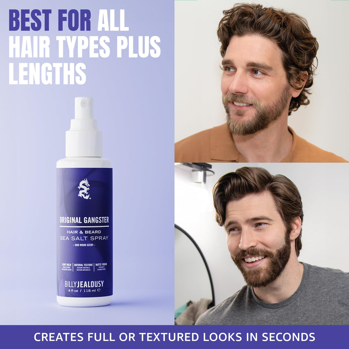 Billy Jealousy being applied to beard to add fullness and reduce shine