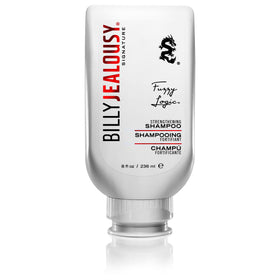 Billy Jealousy front bottle view showing branding and volume benefits