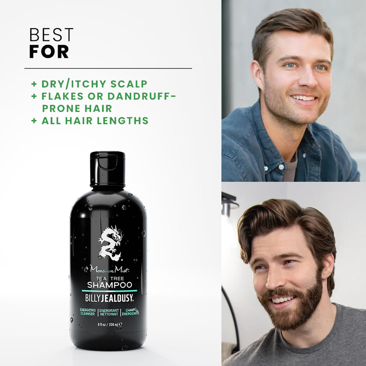Billy Jealousy label detail highlighting ingredients and color-safe, cruelty-free benefits