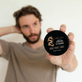 Billy Jealousy on bathroom shelf in lifestyle scene indicating daily grooming upgrade