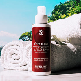Billy Jealousy lifestyle shot with beachy windswept textured hairstyle