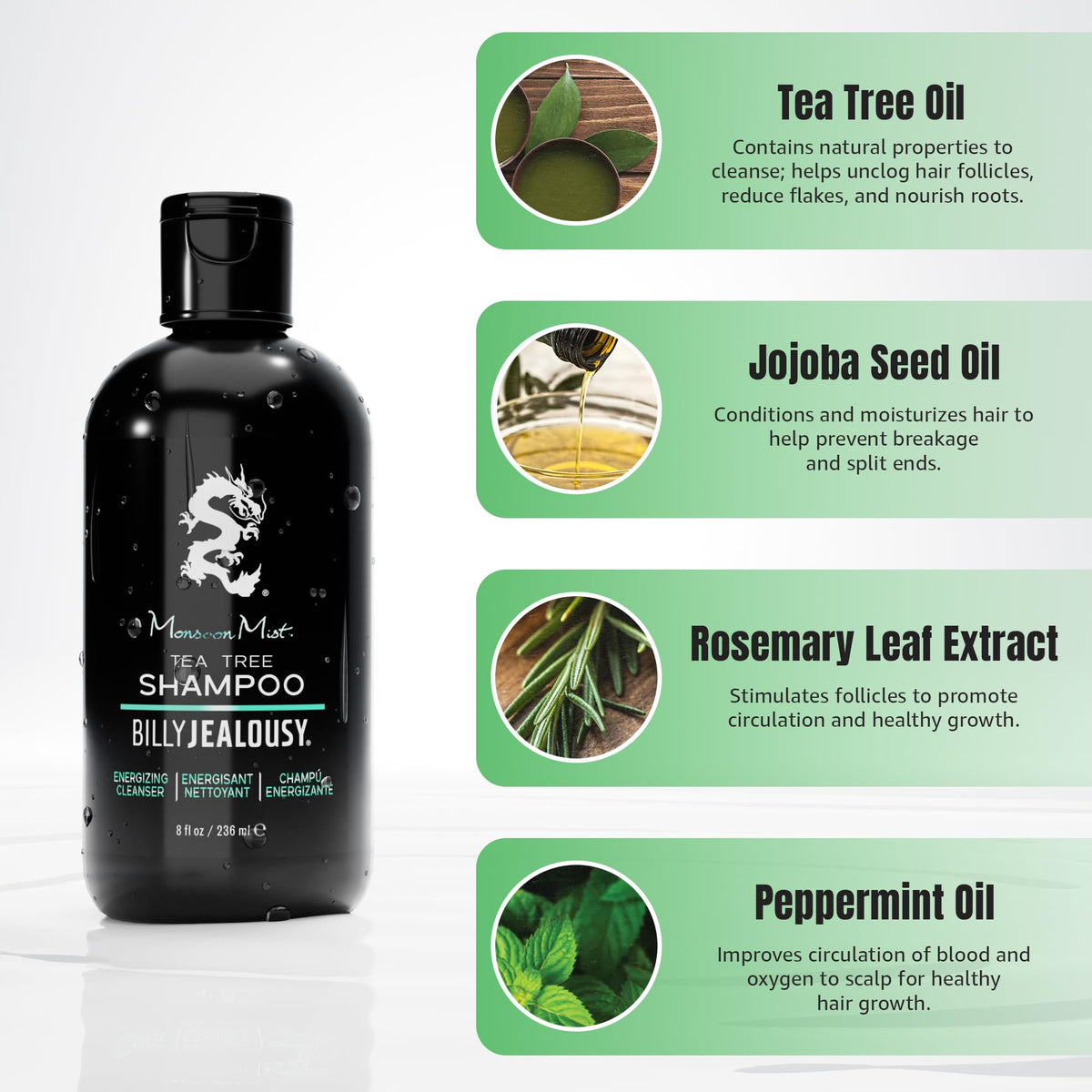 Billy Jealousy clear green gel close-up revealing lightweight texture and easy rinse